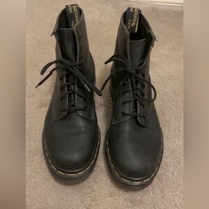 Air Wair Dr. Martins Leather Lace Up Black Boots Size 8.5W No Box